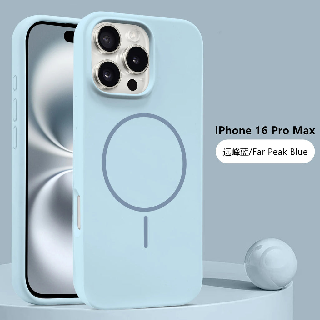 Luxury Original Liquid Silicone For Magsafe Case For iPhone 16 Plus 15 14 13 12 Pro Max Magnetic Wireless Charging Soft Cover