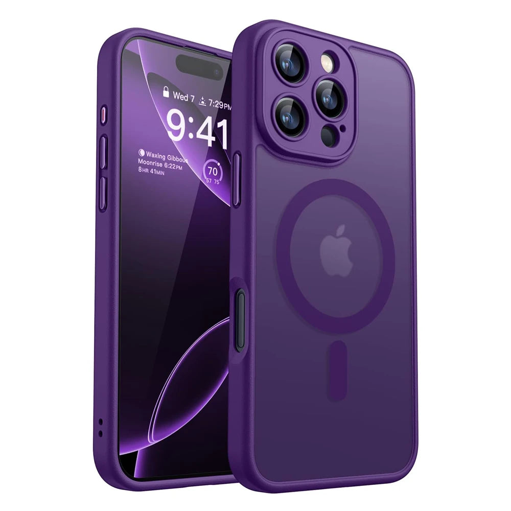 Luxury Matte Translucent Shockproof Magnetic Case For Magsafe For iPhone 17 16 15 14 Plus 13 12 11 Pro Max 17Air 16e  Cover