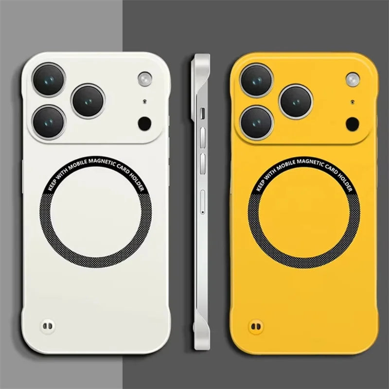 Ultra Thin Hard PC Magnetic Frameless Case For Magsafe For iPhone 17 Air 17 Pro Max Luxury Matte Borderless Solid Back Cover