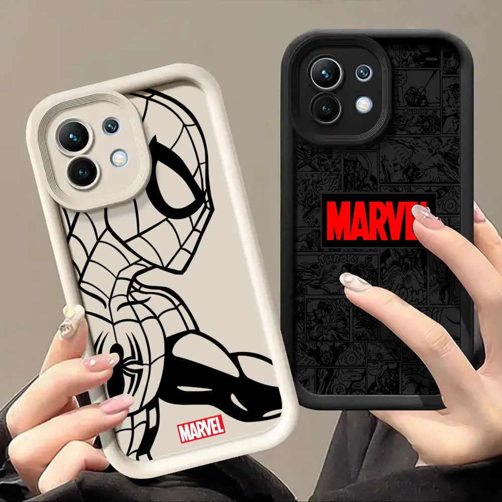 Marvel Line Ironman Spiderman Art Phone Case for Xiaomi Mi13T 14 14T 15 15T Pro 17 Ultra Poco M7 M8 F8 F7 X6 X7 X8 Pro Max Cover