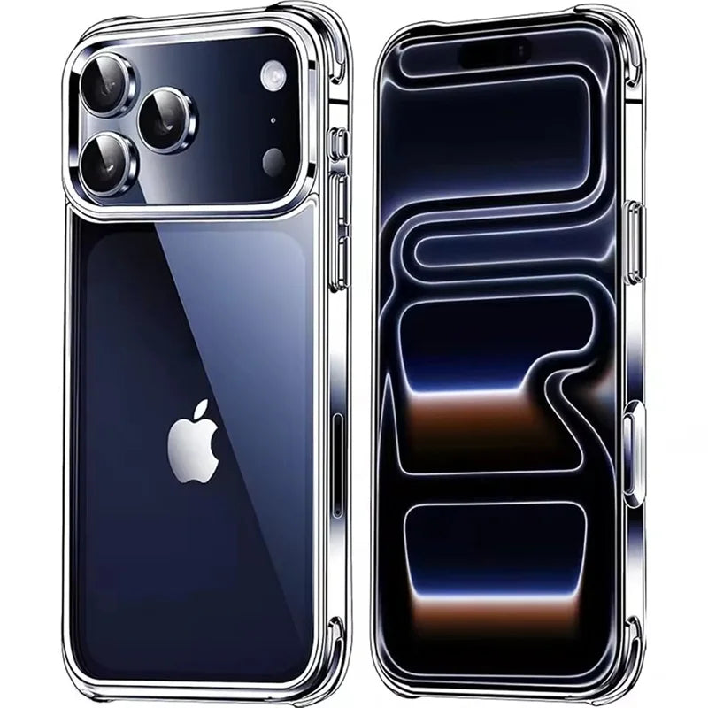 Air-Bag Shockproof Silicone Clear Case For iPhone 17 Air 16 15 14 11 12 13 Pro Max Mini XS XR 15 16 Plus Transparant Back Cover