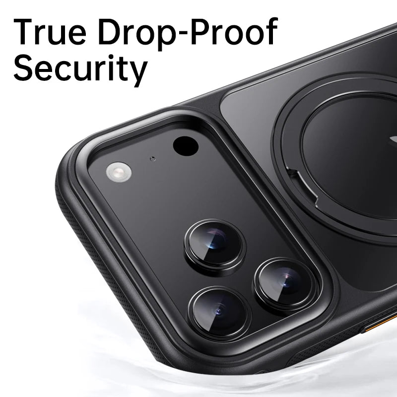 Dot Matrix Gear Decompression 360 Piovt Case For iPhone 17 Pro Max 16e 16 15 14 13 Pro Max Magnetic Bracket With Damping Sound