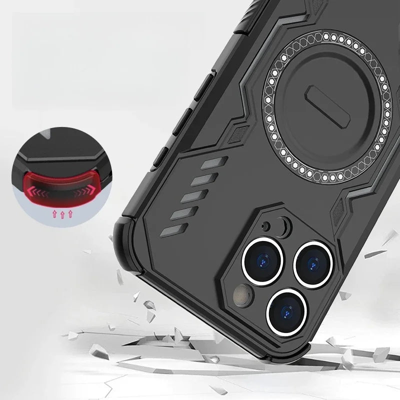 Armor Heat Dissipation Case for iPhone 17 Pro Max 17 Air Magnetic Wireless Charge Cover for iPhone 16 15 Pro16E 15Plus 16Plus