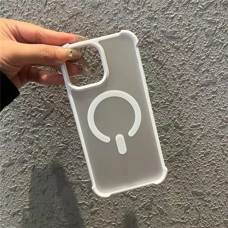 For iPhone 16 Pro Max Luxury Matte Magsafe Magnetic Silicone Frame Phone Case For iPhone 13 14 15Plus 16E 17air Protective Cover