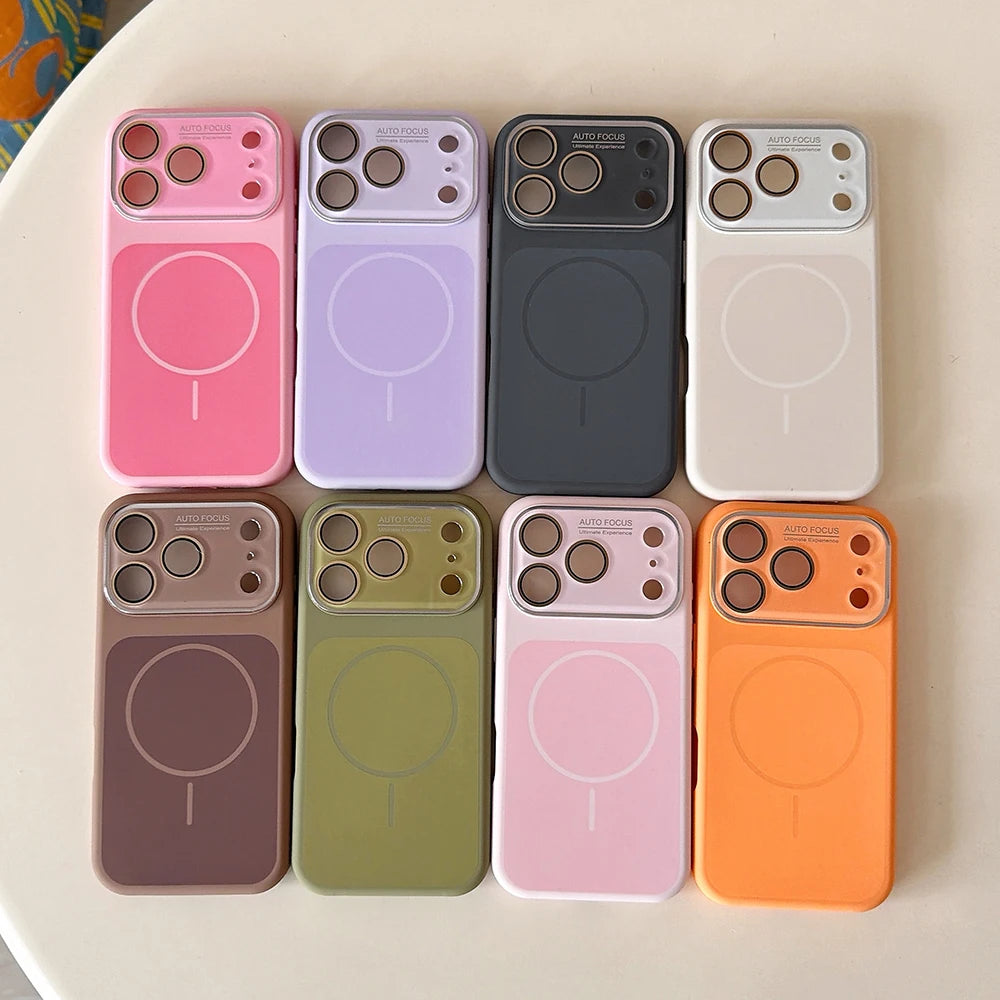 Liquid Silicone For Magsafe Magnetic Phone Case For iPhone 17 Air 16 15 Pro Max Instantly Turn 17 Large Window Shockproof Cover