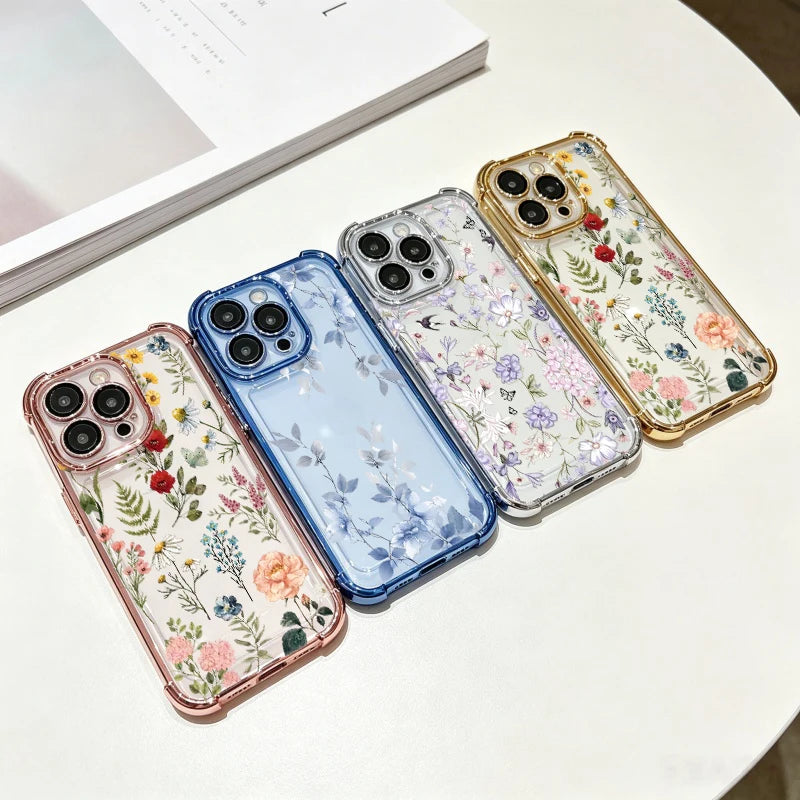 Flower Phone Case For Google Pixel 8 7 10 9 Pro XL 10A 9A 8A 7A 9Pro Pixel9 A Plating Floral Cute New Design Shockproof Casing