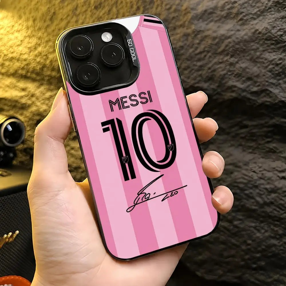 1 Football Star Messi #10 Logo Phone Case iPhone 11/12/13/14/15/16/17 Pro Max Aurora TPU Case Shockproof Slim Stylish Cover