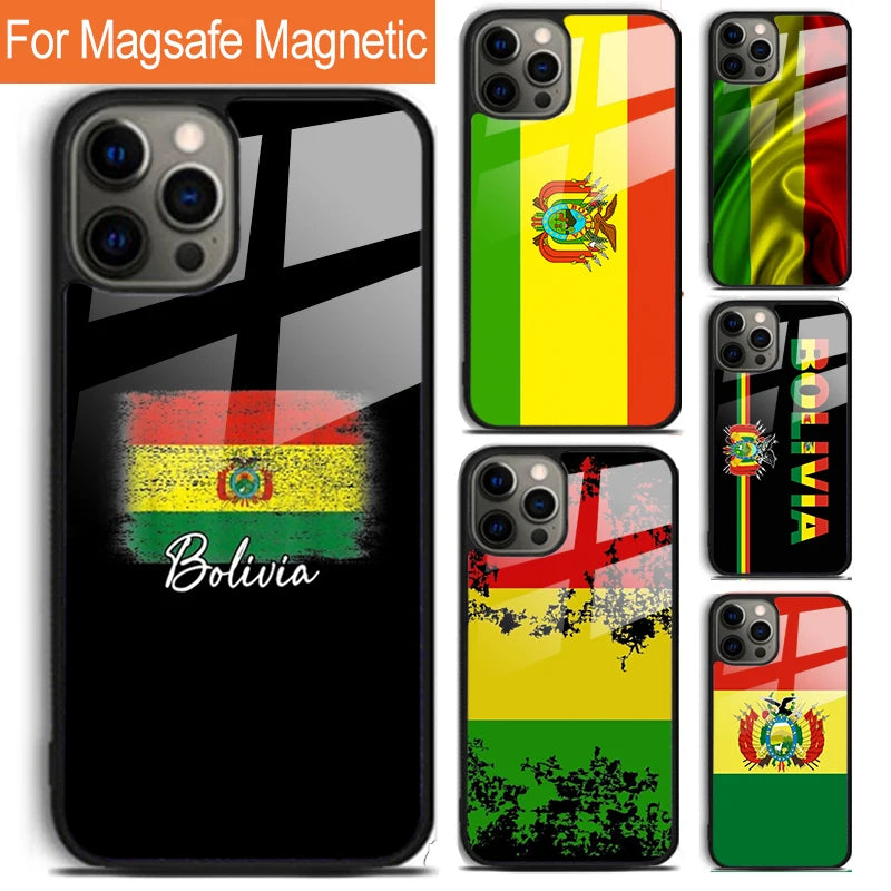Bolivia Flag Phone Case For iPhone 17 Air 16 15 14 12 Pro Max Plus Magsafe Magnetic Wireless Charging Cover