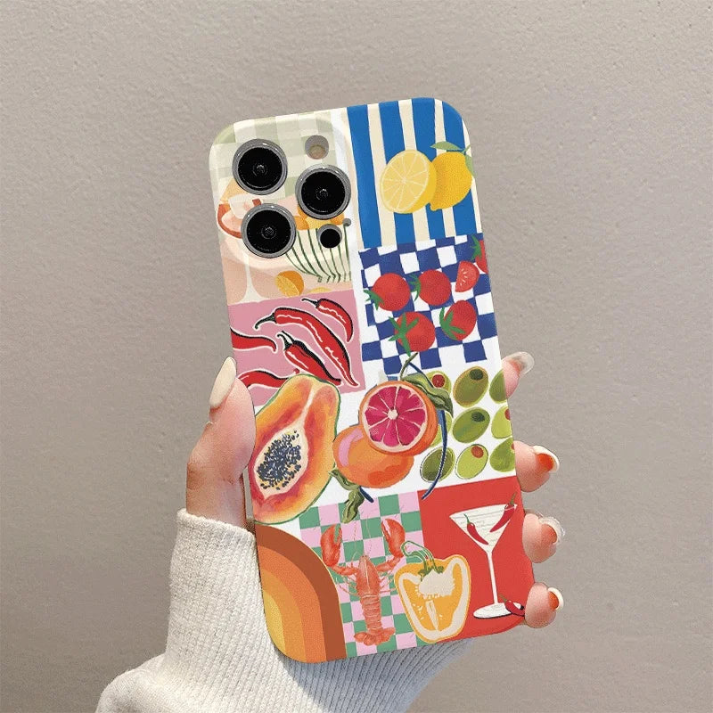 Summer Casual Fruit Patchwork Phone Case for Xiaomi Redmi Note 15 14 13 12 11 Pro Plus 4G 5G 15C 14C 13C 12C 10 10C 9A 9C Cover
