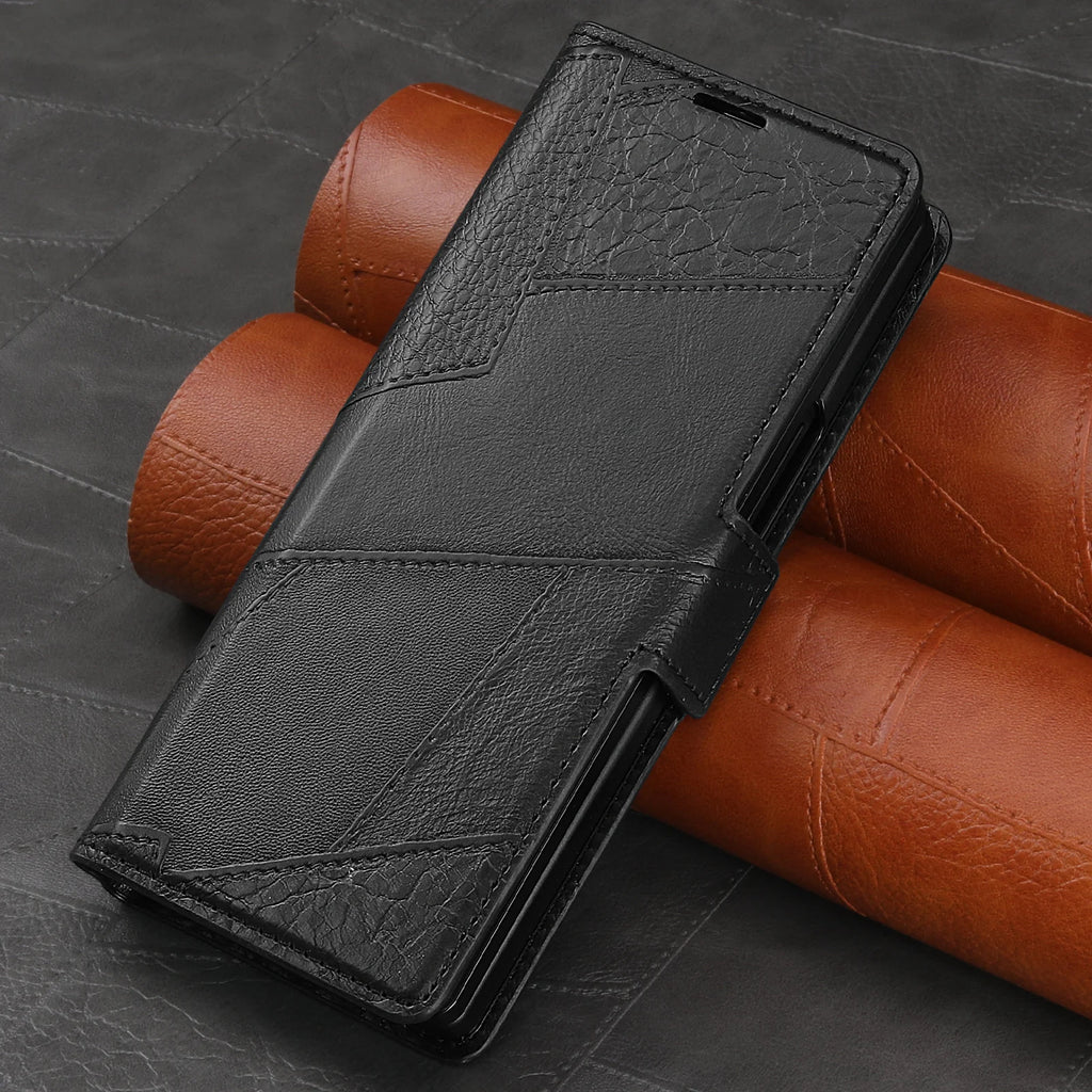 Business Flip Leather Wallet Phone Case for Samsung Galaxy Z Fold 7 6 5 4 3 5G Cards Slot Purse Pocket With S Pen Bag Cover