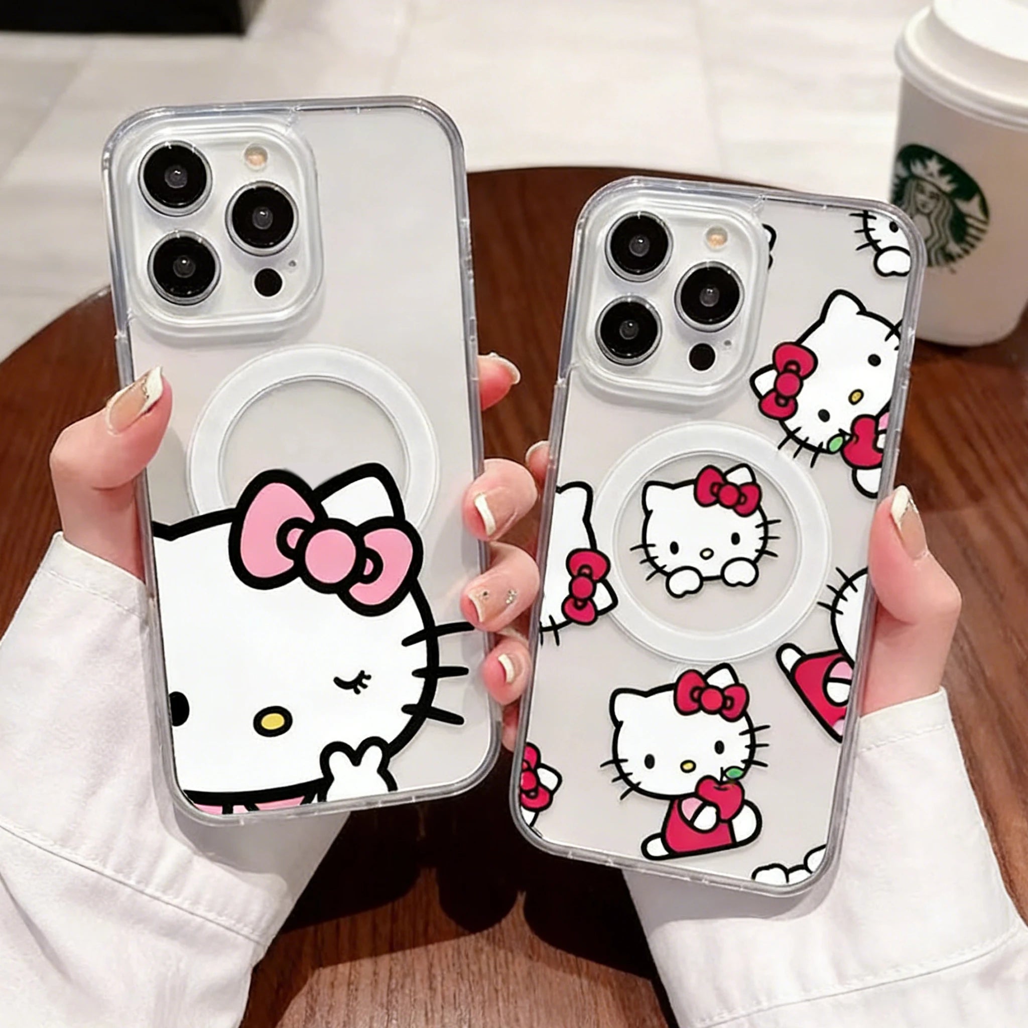 Hot Luxury Hello Kittys Magnetic Phone Case for iPhone 17 16 15 14 13 12 11 8 7 Air Plus Pro Max X XR XSMax Soft Clear Tpu Cover