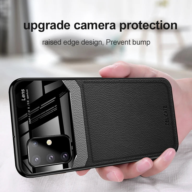 leather plexiglass case for samsung galaxy s20 s21 ultra plus silicone frame back cover s20fe s 20 fe s20  s21  s20plus s20ultra