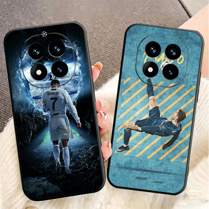 Football Star R-Ronaldo C-CR7 Soft Phone Case for Xiaomi Redmi Note 12 13 14 15 Pro Plus 11 14S 12S 11S 11T 10S 5G Black Cover C