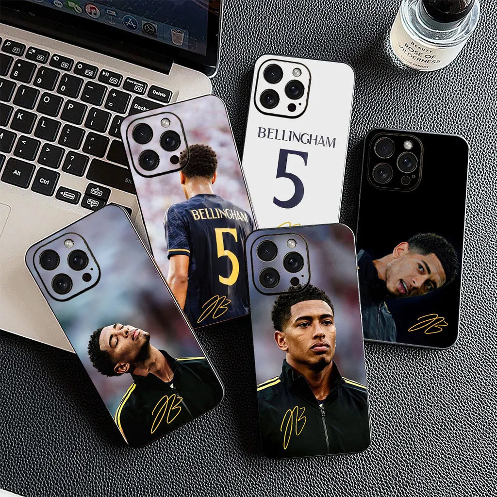 Cover for Samsung Galaxy S20 S22 S21 FE Ultra Plus A07 A17 A15 A16 A25 A57 A37 Phone Case Soccer No 5 B-Bellinghams Football No5
