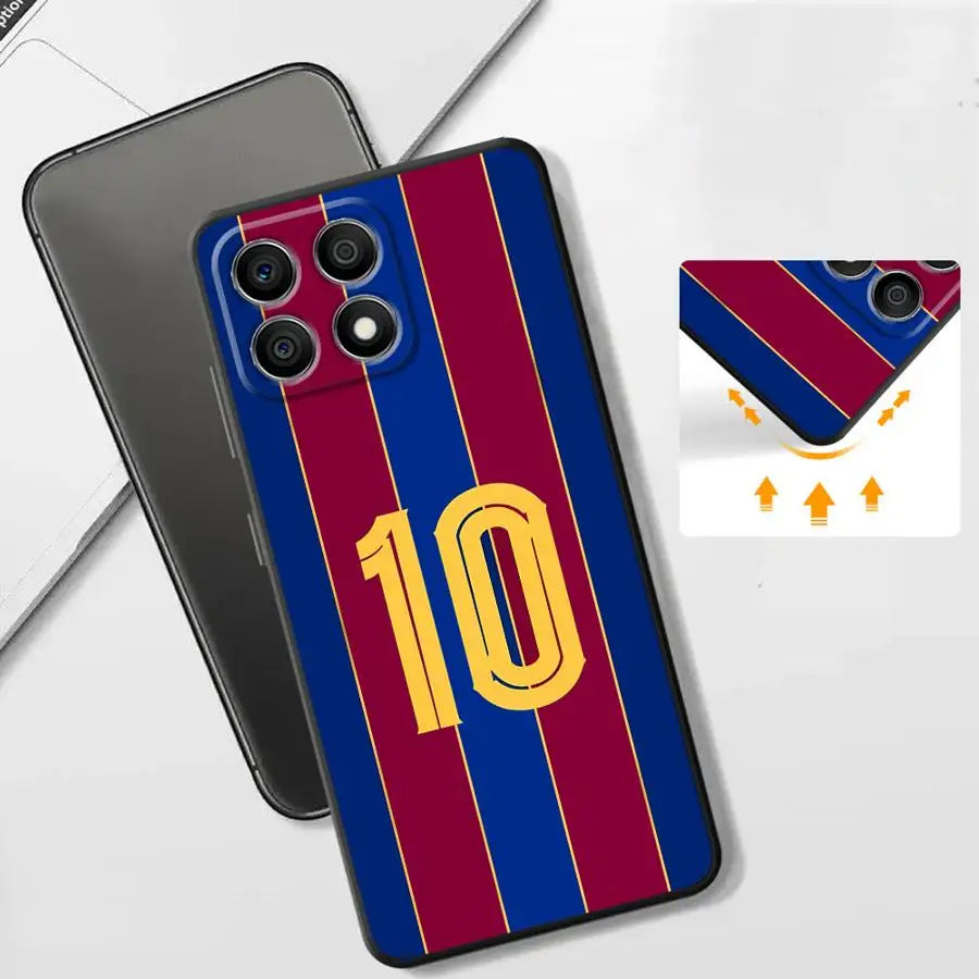 Case for Honor X5b X6 90 Magic5Lite 70 X8 X7 X9a 200 400 Lite 8X Black Soft Phone Cover Football Star Digital Art