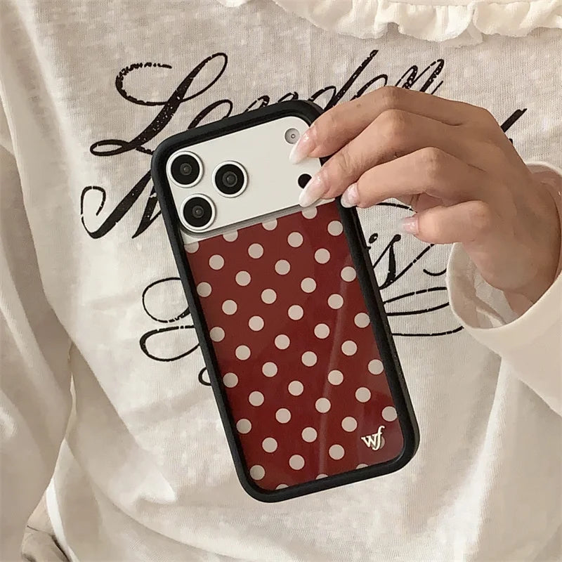 Wildflower Hot Polka Dots Phone Case for iPhone 17 16 15 14 13 12 Pro Max Plus WF Air Music notation Wave point WF Cover Fundas