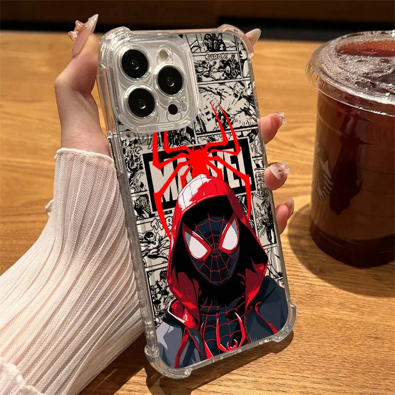 Clear Case For iPhone 17 16 15 14 13 12 11 Pro Max 16e 17e Air 13 15 Plus XS X 7 8 Shockproof Phone Cover Marvel Spider Man Gwen