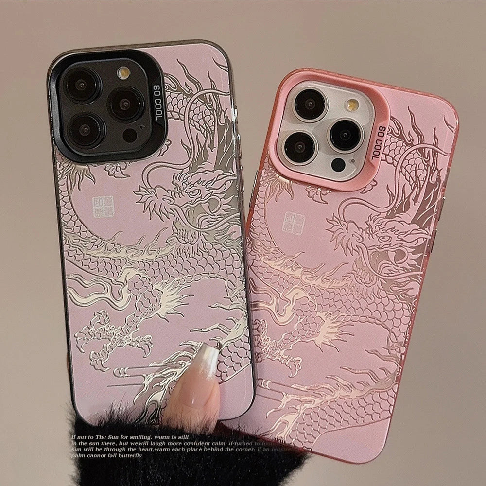 Luxury Dragon Embossed Phone Case for Oppo Realme 15 14 13 12 11 10 9i 8 8i C75 C65 C63 C55 C53 C35 C33 C20 C21Y Pro Plus 4G 5G