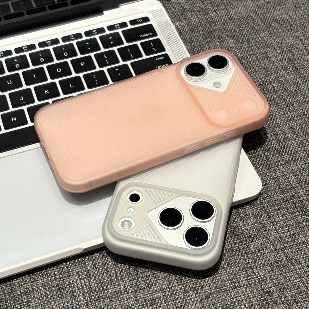 Turn to 17 Heat Dissipation Wave Point Matte Armor Clear Phone Case For iPhone 17 Pro Max 15 14 13 16 Pro Shockproof Soft Cover