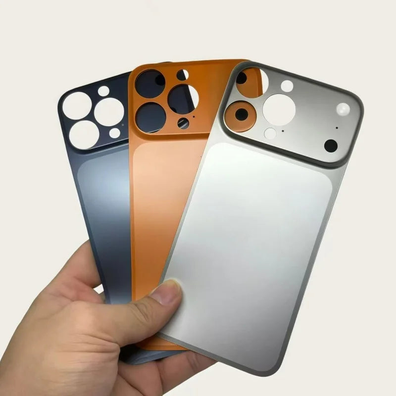 Original AG Matte Ultra Thin Metal Backplate Phone Case for IPhone 17 16 15 14 13 Pro Max Glossy Sticker Instantly Turn 17 Cover
