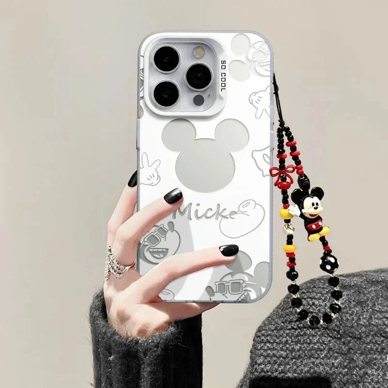Mickey Minnie Mouse Chain Phone Case For Samsung Galaxy A56 A55 A35 A54 A34 A36 A05S A05 A16 A14 A15 A57 A26 A23 A24 Hard IMD