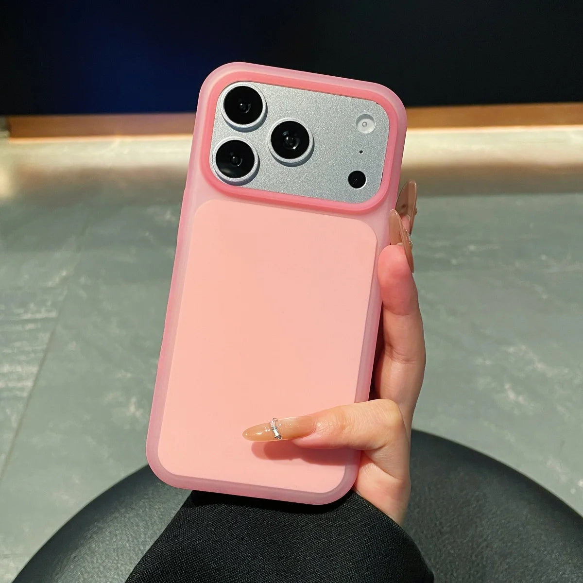 2in1 Cute Jelly Silicone Shockproof Phone Case For Apple iPhone 17 16 15 Pro Max Solid Color Ice Mist Non-Slip Shockproof Cover