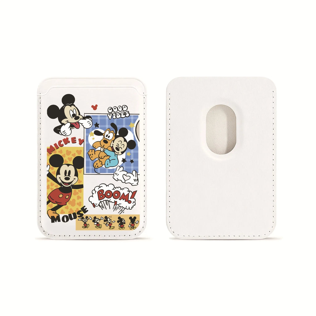 Disney Fashion PU Magnetic Card Holder for iphone 17 16 15 14 13 12 Pro Max Phone Case Magnetic Card Slot Wallet Phone Case