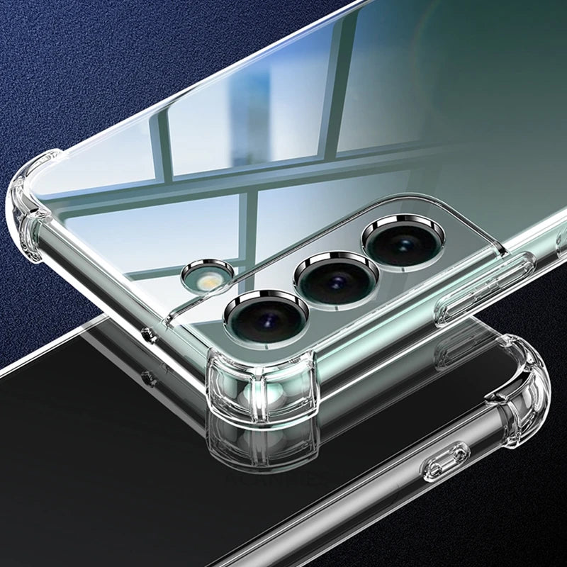 S 24 23 22 21 25 Airbag Shockproof Transparent Case For Samsung Galaxy S24 S25 S21 S20 S22 S23 Fe Plus Ultra Silicone Full Cover
