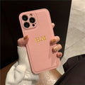 Personalised Custom Name Initial DIY Phone Case For iPhone 17 Air 16e 16 15 14 13 12 11 Pro Max Mini Plus X XS XR Leather Cover