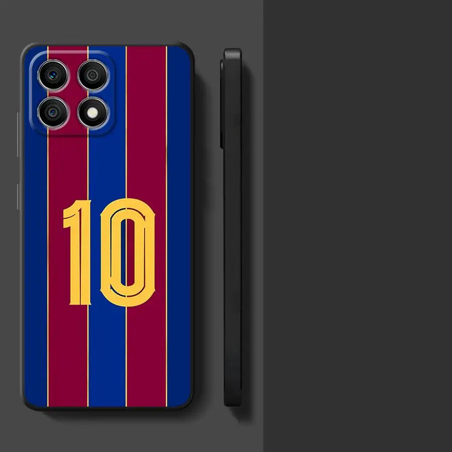 Case for Honor X5b X6 90 Magic5Lite 70 X8 X7 X9a 200 400 Lite 8X Black Soft Phone Cover Football Star Digital Art