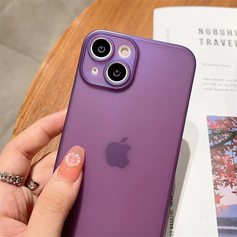 Ultra Thin Translucent Matte Simple Case For iPhone 16 15 14 13 12 11 Pro Plus Mini Max X XS XR 7 8 SE Hard PC Bumper Slim Cover