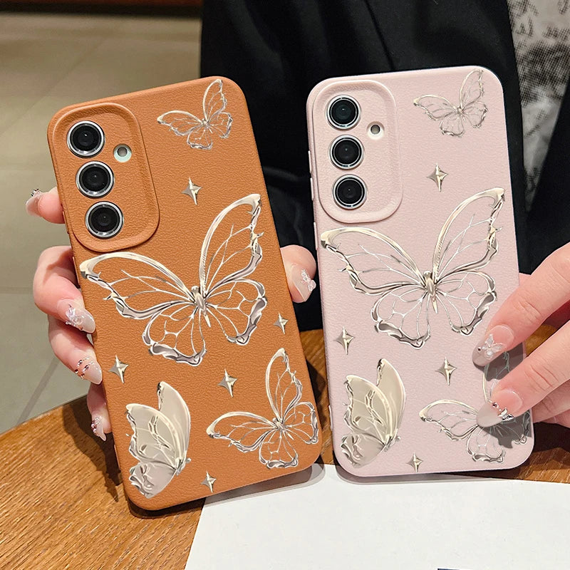 Butterfly Case For Samsung Galaxy S24 S25 Ultra S23 S22 Plus S21 FE S26 A57 A14 A15 A16 A25 A26 A34 A35 A36 A54 A55 A56 5G Capa