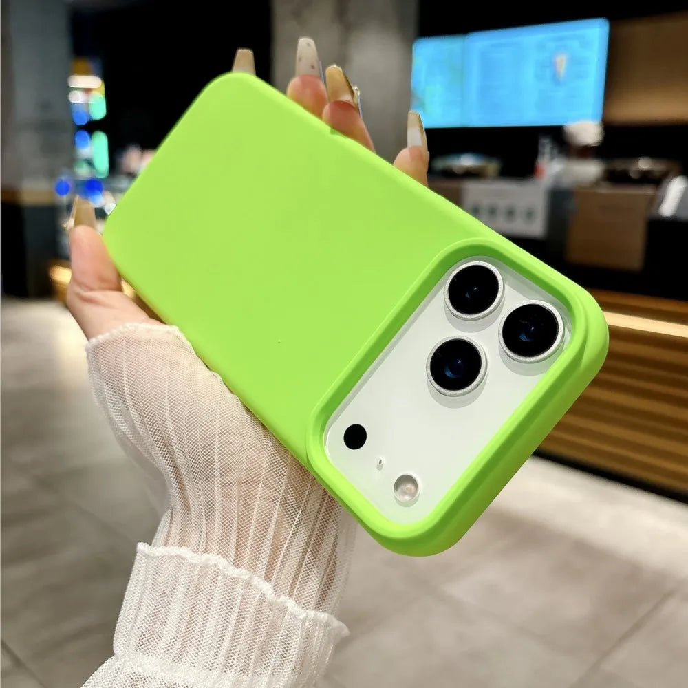 Bright Fluorescent Liquid Silicone Phone Case For iPhone 17 Air 17Pro 17ProMax Silicone Button Protection Matte Solid Soft Cover