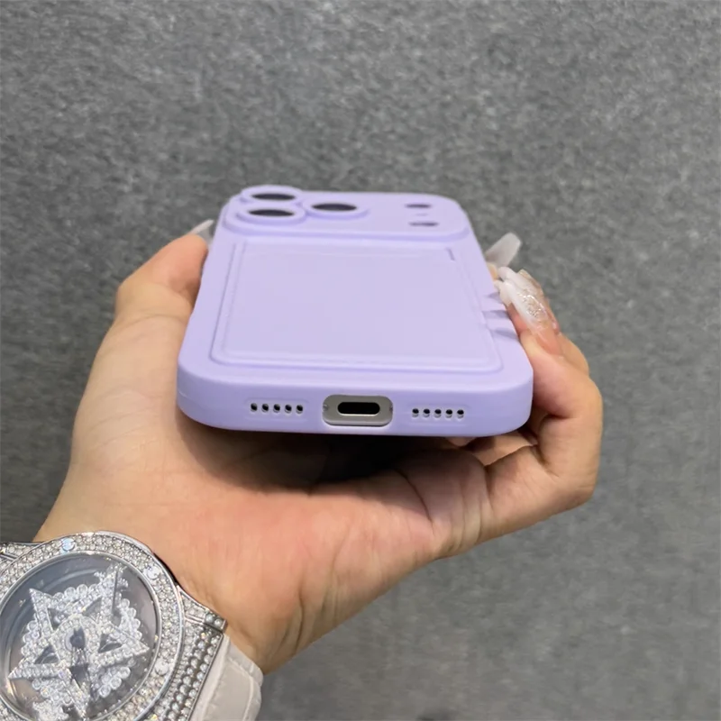 Luxury Soft Silicone Wallet Case For iPhone 17 Air 16E 15 14 Plus 13 12 Mini 11 Pro Max XR XS Shockproof Card Holder Slot Cover