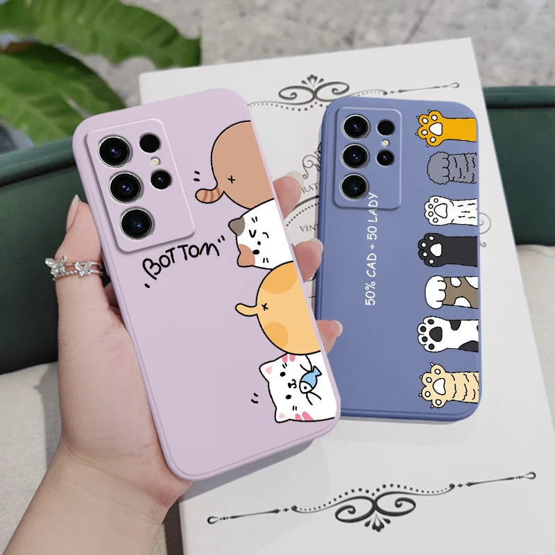 Cat Litter Phone Case For Samsung Galaxy S26 Plus Ultra Silicone Cover