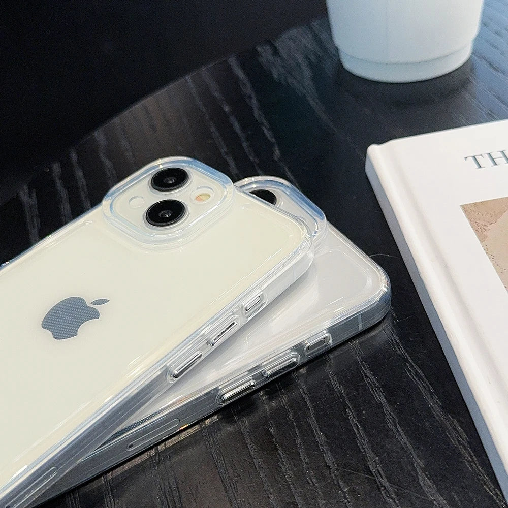 Y2K Cute Bear Rilakkumas Clear Space Phone Case For iPhone 11 12 13 14 15 16 Pro Max Mini X Xs XR 7 8 plus Se2020 Clear Cover