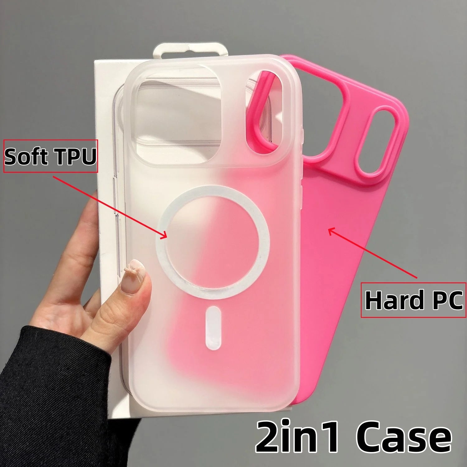 Luxury Jelly Phone Case For iPhone 17 16 15 14 13 12 Pro Max Hard PC Soft Silicone TPU 2in1 Shockproof Magnetic Phone Cover
