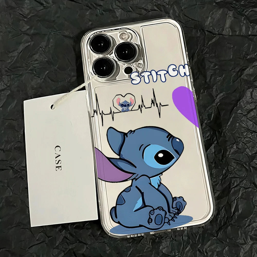 Stitch Couple case Phone Case For iPhone 17 Pro Max 16 15 14 Plus 13 12 11 Pro Max 8 7 Plus 16E 17E XR X Clear TPU Soft Cover