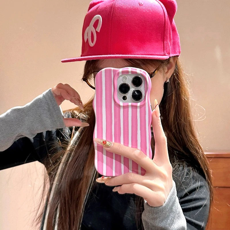 Fashion Glossy Double Color Stripes Case for iPhone 12 13 14 15 16 17 Pro Max 17 Air Color Collision Ultra Thin Shockproof Cover