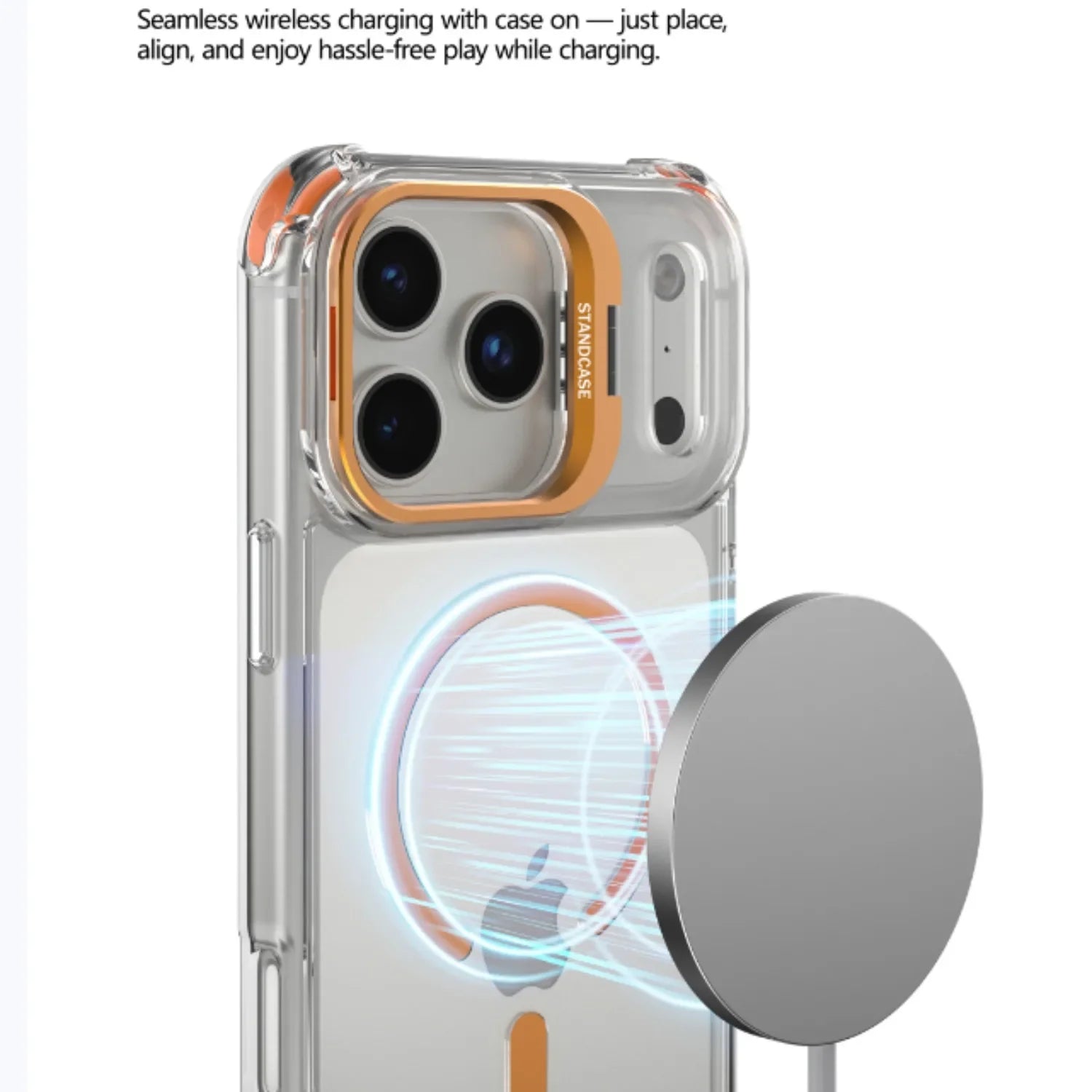 Luxury Magnetic Clear Case For iPhone 17 Pro Max 16 15 14 13 12 Pro Max 17Air For Magsafe With Glass Lens Protector Stand Cover