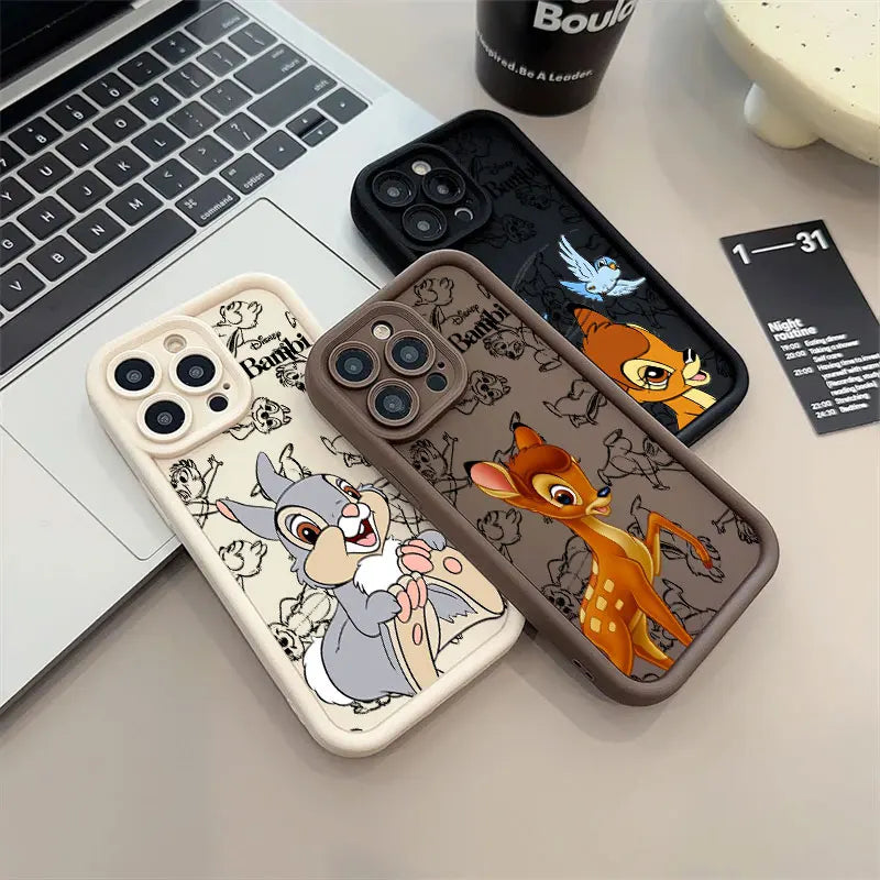 Disney Bambi Cute Silicone Case For Apple iPhone 17E 15 16 14 13 12 11 17 Pro Max 17 Air 16 Plus 16E Phone Protective Cover