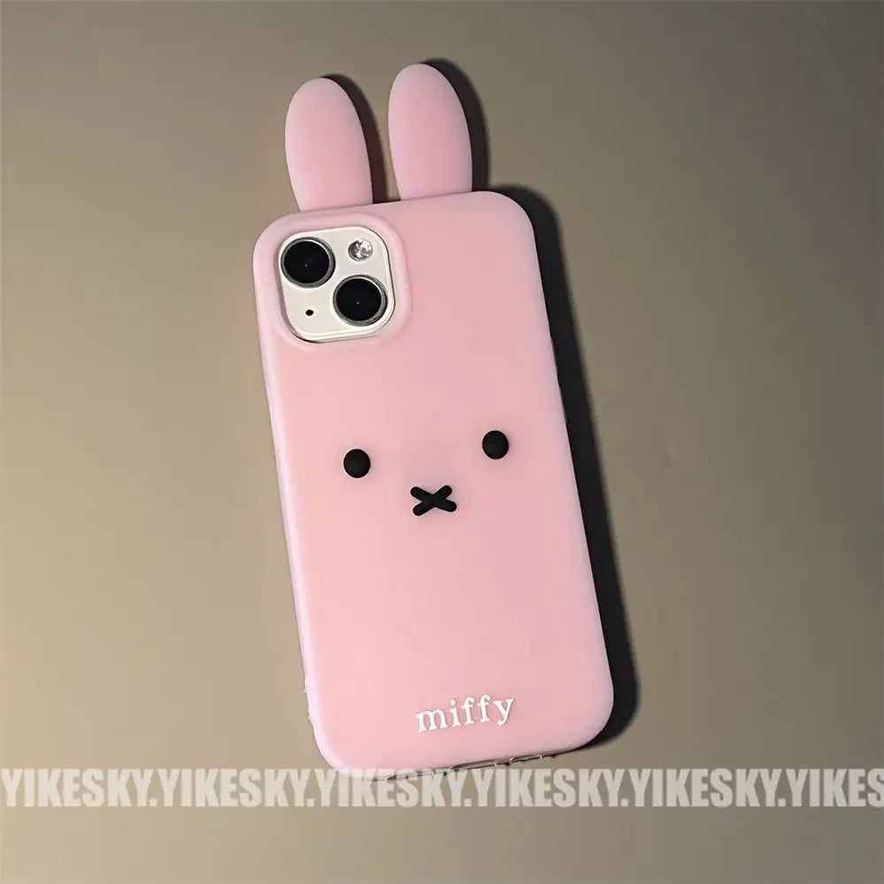 Kawaii Miffy Iphone 11/12/13/14/15/16ProMax Phone Case Silicone Cute Anti-drop Simple All-wrap Soft Case Christmas Toy Gift
