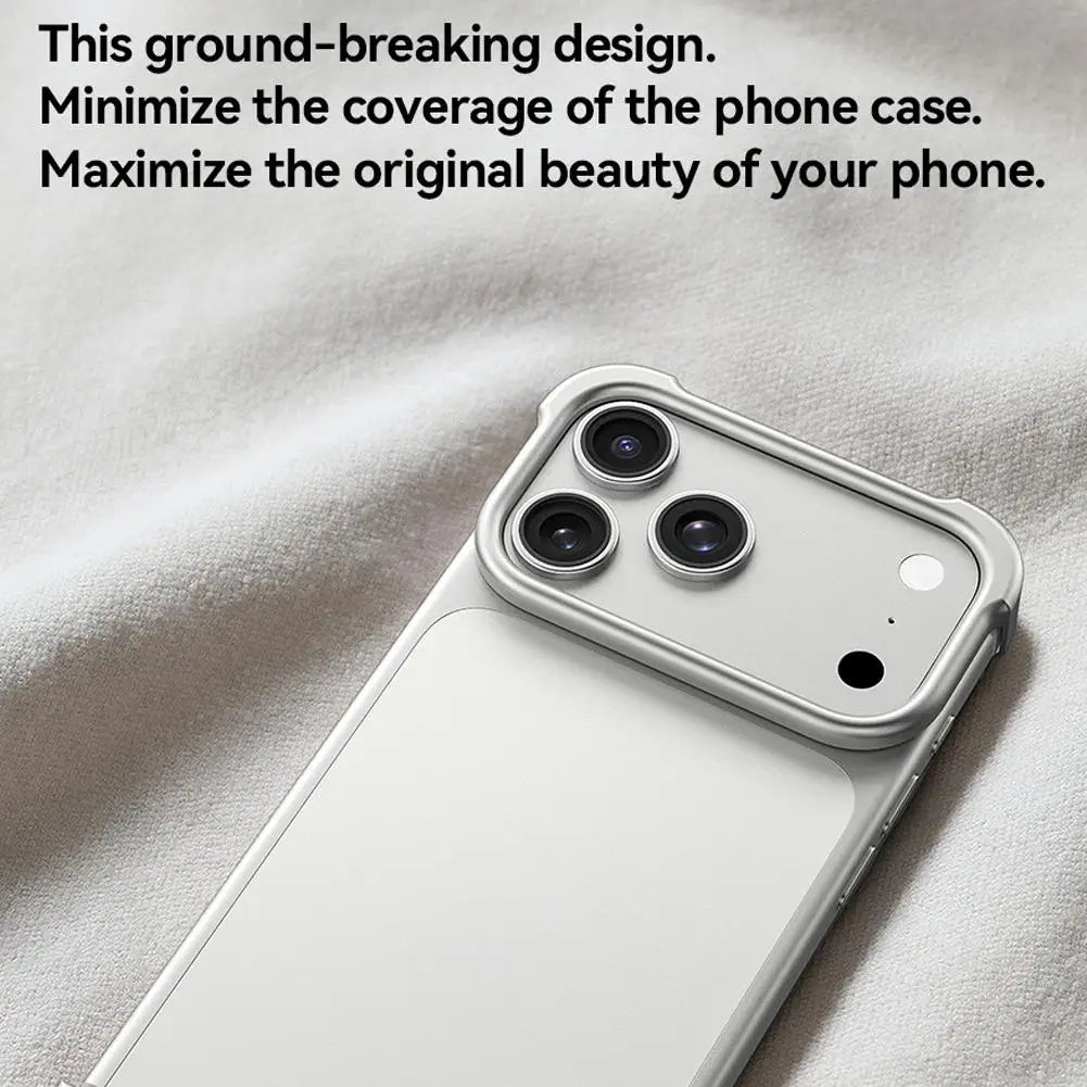 Luxury Aviation Aluminum Metal Case for iPhone 17 pro & pro Max Frameless Minimalist Borderless Bumper Cover