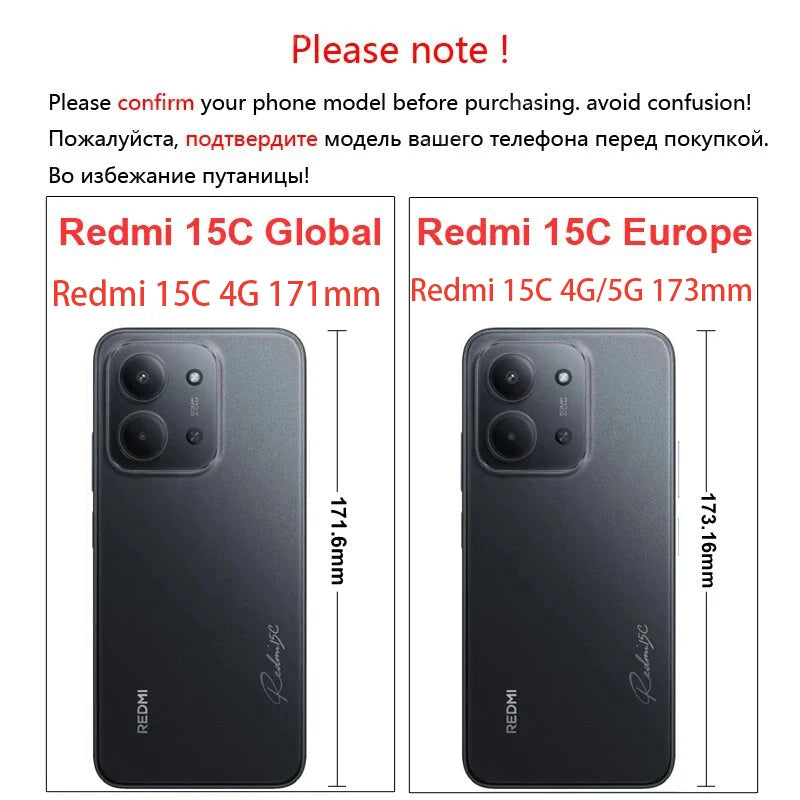Square Liquid Silicone Phone Case for Xiaomi Redmi 15C 4G Case Redmi15C 4G 5G EU Matte Bumper Soft TPU Back Case Fundas