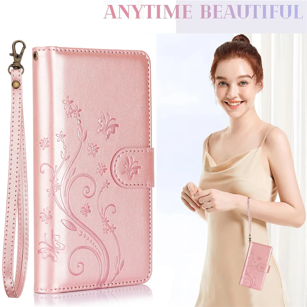 Luxury Flip Leather Phone Case for IPhone 17E 16E 17 Air 16 15 Plus 14 13 12 11 Pro Max XS XR Wallet Card Slot Purse Cover Coque