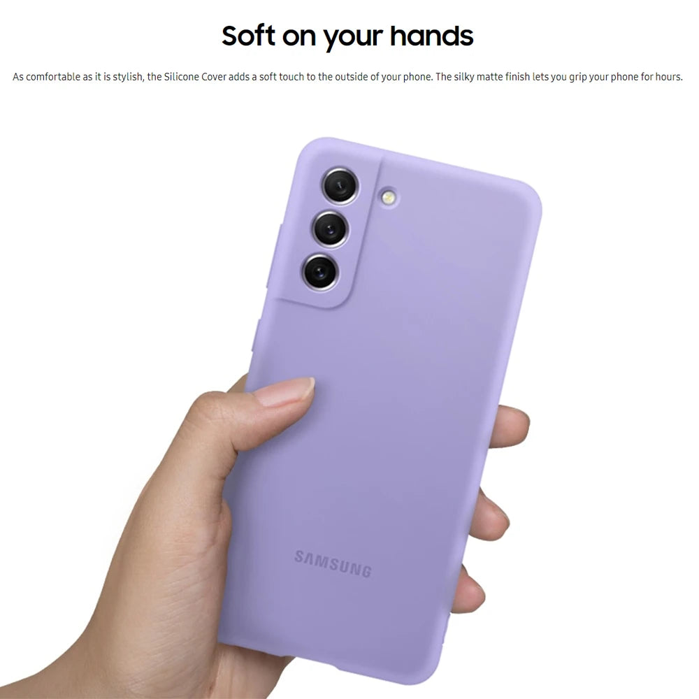 For Samsung Galaxy S21 FE Original silicone case S21FE certified products Skin friendly S 21FE Shockproof phone cover