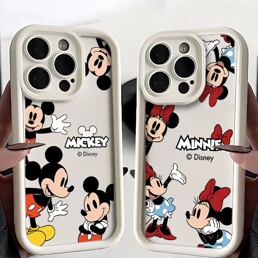 Cartoon Disney Mickey Minnie Mouse Soft Cover Phone Case for iPhone 17 Pro Max 17e 13 12 11 15 16 14 Plus XR XS 16e
