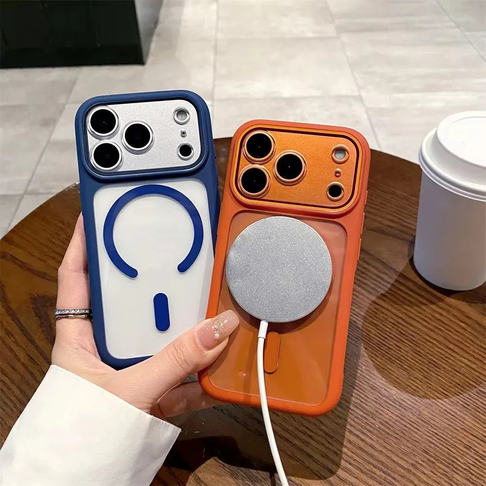 Luxury Transparent Magnetic Case For iPhone 17 Pro Max For Magsafe Wireless Charging Clear Hard Acrylic Shockproof Cover
