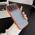Luxury Solid Color Matte Border Translucent Backplane Armor Phone Case For iPhone 17 Pro Max 15 14 16 Pro Max Bumper Back Cover