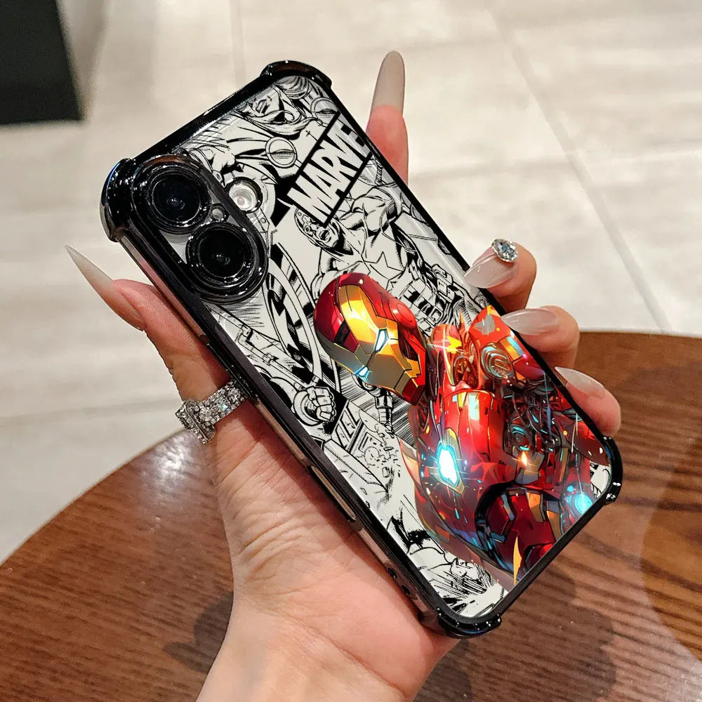 Iron Spider Man Captain America Luxury Case For iPhone 17E 17 16 Pro 15 14 13 12 11 Pro Max 17 Air 16 E Plus Silicon Phone Cover